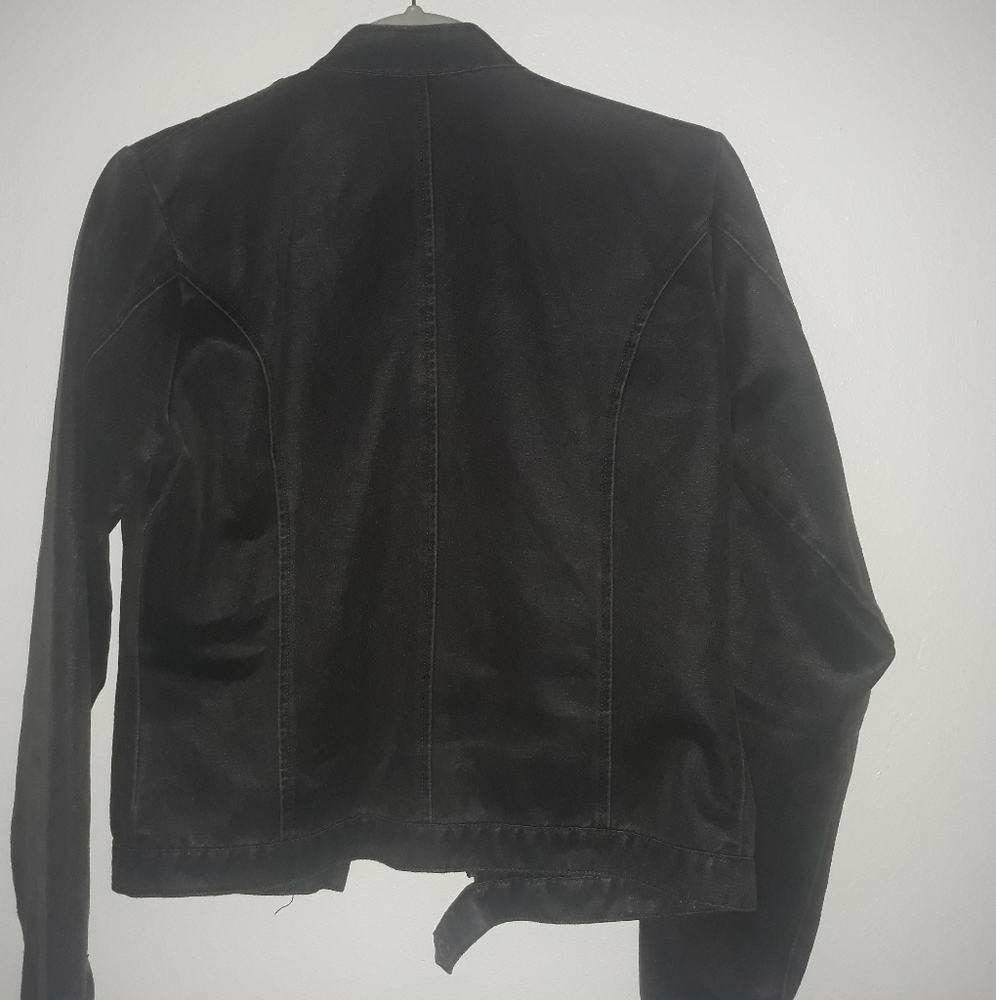Rustic Gray Ruffled Converse Bomber Jacket - Picture 6 of 6